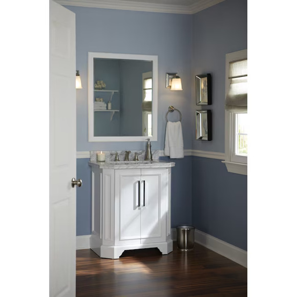 Allen + Roth Brushed Nickel Dimmable Vanity Light Frosted Glass Shade Sconce 8B - Picture 6 of 6